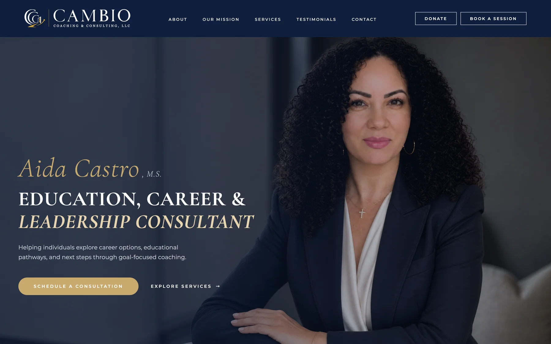 Cambio Coaching and Consulting website homepage